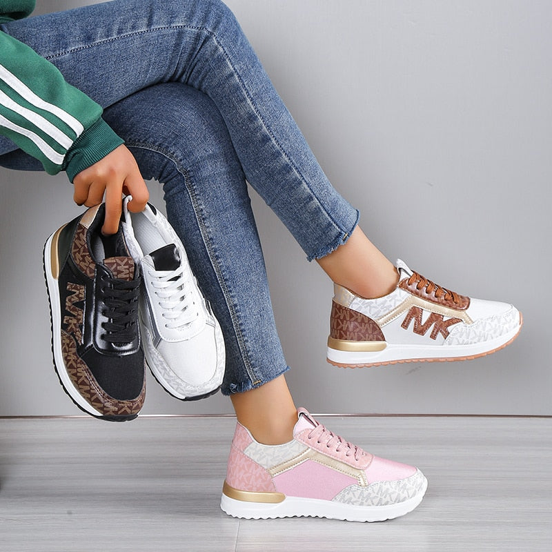 Spring New Breathable Women&#39;s Running Shoes Students Platform Sneakers Mesh Shoe Fashion Lady Flats for Outdoor Sport