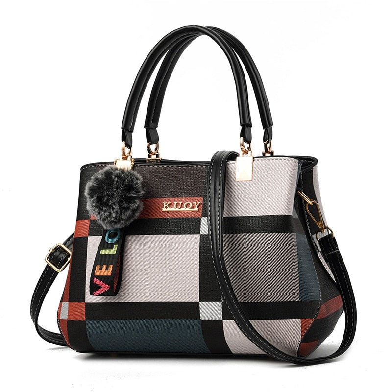 Women&#39;s bag 2022 new Korean version of one-shoulder messenger bag fashion all-match checked handbag