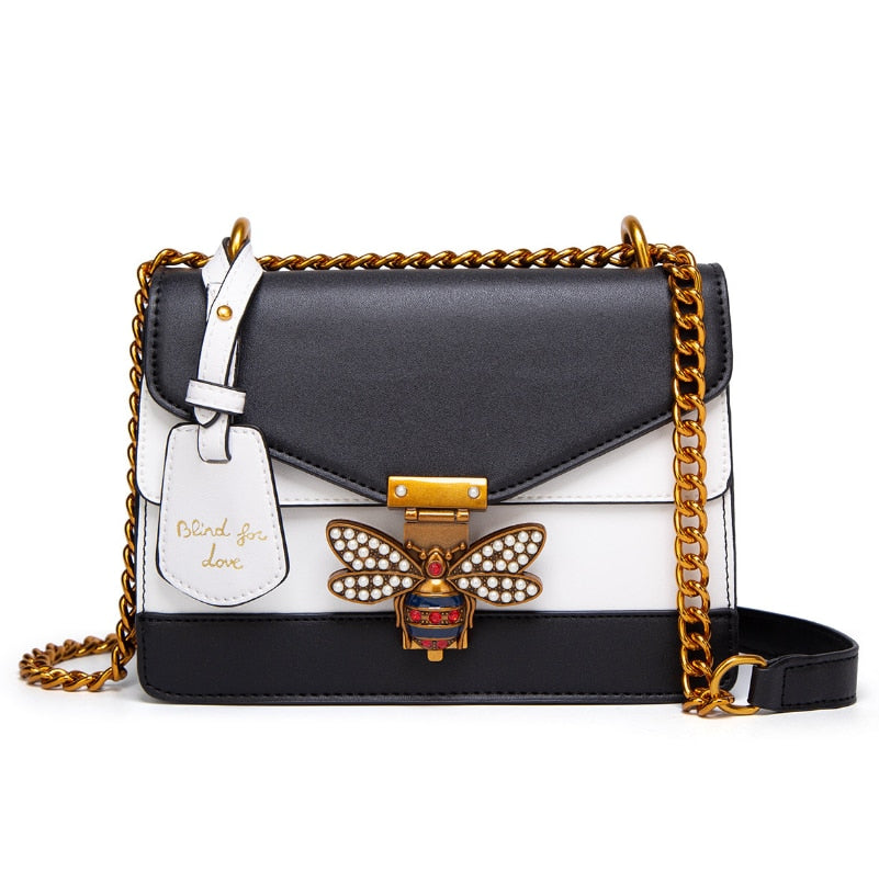 Fashion Brand Designer Women&#39;S Handbag Classic Retro Small Square Bag Chain Shoulder Bag Small Bee High Quality Messenger Bag