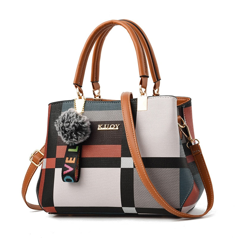 Women&#39;s bag 2022 new Korean version of one-shoulder messenger bag fashion all-match checked handbag