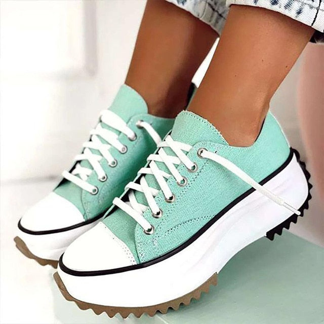 Adream Women Platform Canvas Sneakers Lace-Up High Top Female Casual Shoes Fashion Zebra Pattern Lace Up Lady Sports Boots
