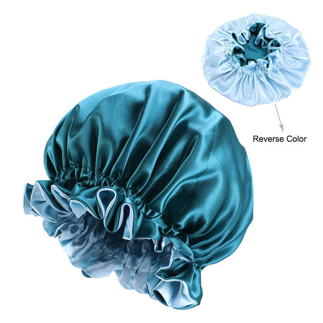 Adream Satin Bonnet Fashion Stain Silky Big Bonnet for Lady Sleep Cap Headwrap Hat Hair Wrap Accessories Wholesale