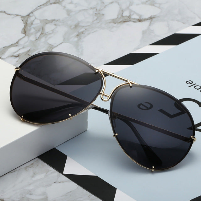 Adream New Fashion Pilot Sunglasses Women Oversized Luxury Sun Glasses For Female Cool Mirror Vintage Lady Gradient Shades
