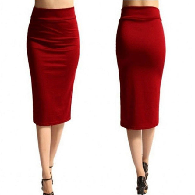Adream New Women Skirt Mini Bodycon Skirt Office Women Slim Knee Length High Waist Stretch Sexy Pencil Skirts Jupe Femme