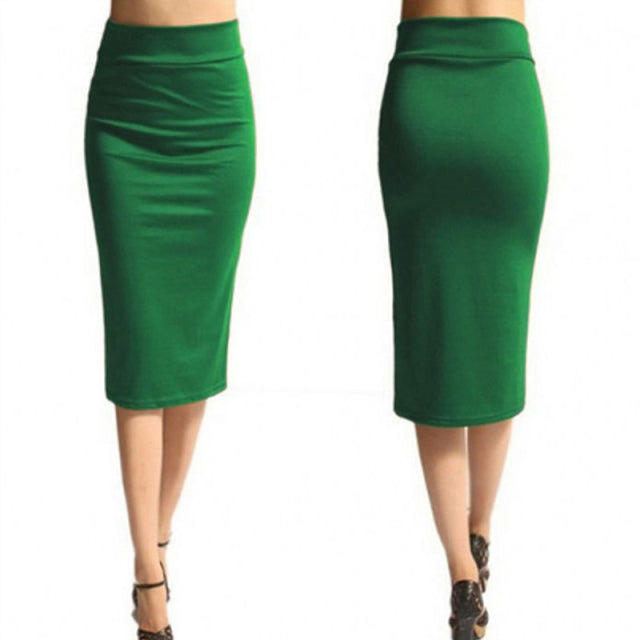 Adream New Women Skirt Mini Bodycon Skirt Office Women Slim Knee Length High Waist Stretch Sexy Pencil Skirts Jupe Femme