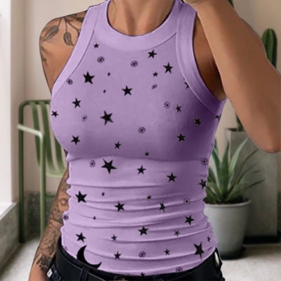 Adream Stars Striped Printed Tank Tops 2020 Summer Ladies Vests 20 Colors