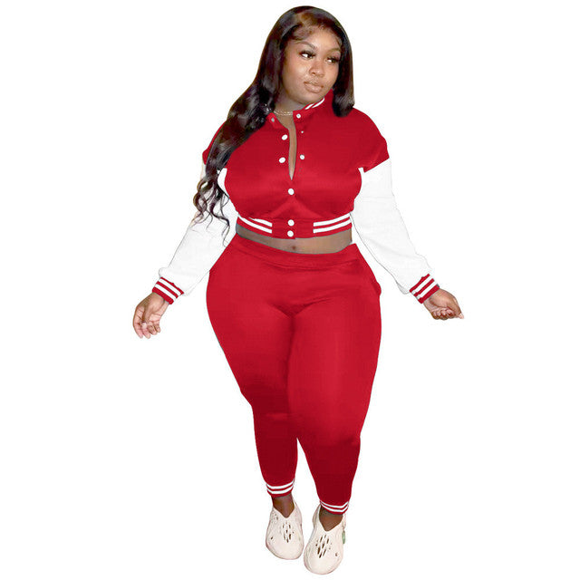 Adream Women Clothing Winter Clothes Sweatsuits Sweatpants Sets Tracksuit Striped Two Piece