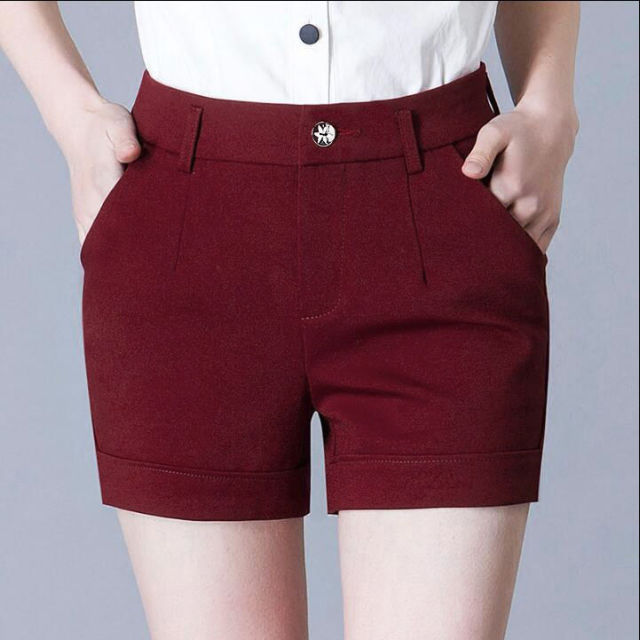 Adream Summer Shorts Plus Large Size High-waisted Shorts Ladies Slim Fit Casual Women Shorts Comfort Straight Shorts Feminine