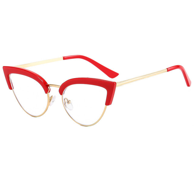 Adream Sexy Red Cat Eye Glasses Frames Women Blue Light Blocking Optical Eyeglasses for Ladies Trendy Computer Eyewear